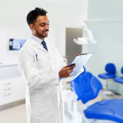 Patient receiving attentive dental care in Vizag