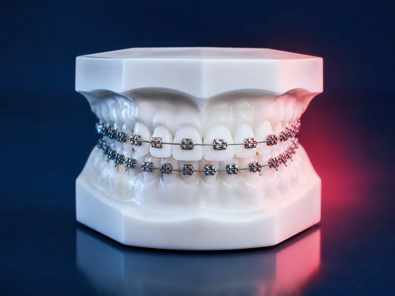 Dental model with braces