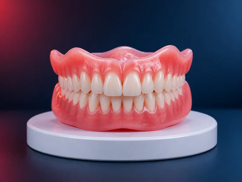 Full set of modern dentures